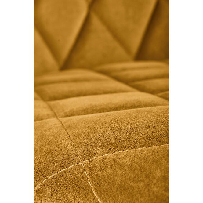 Stolička K450 Velvet/Kov horčicová,8