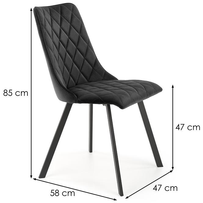 Stolička K450 Velvet/Kov čierna