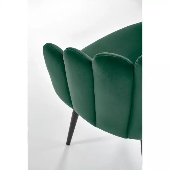 Stolička K410 Velvet/Kov Tmavozelený