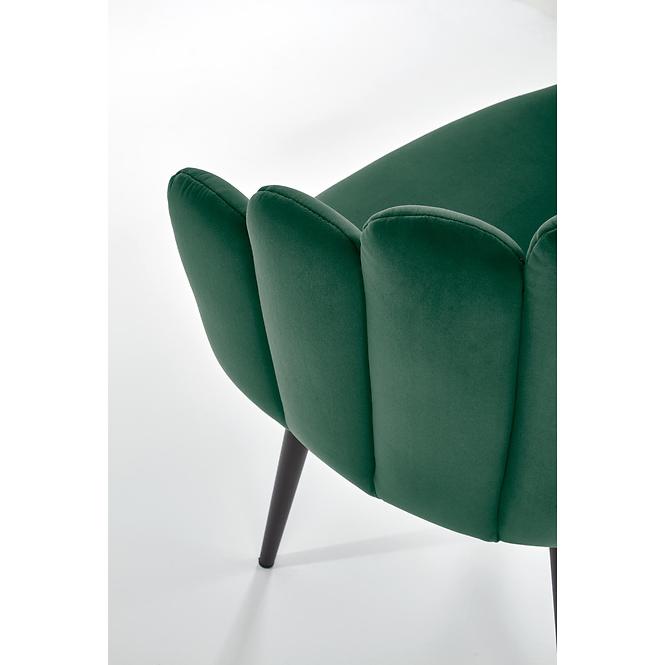 Stolička K410 Velvet/Kov Tmavozelený