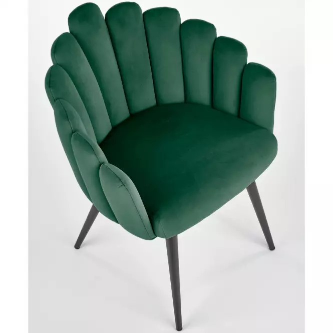 Stolička K410 Velvet/Kov Tmavozelený