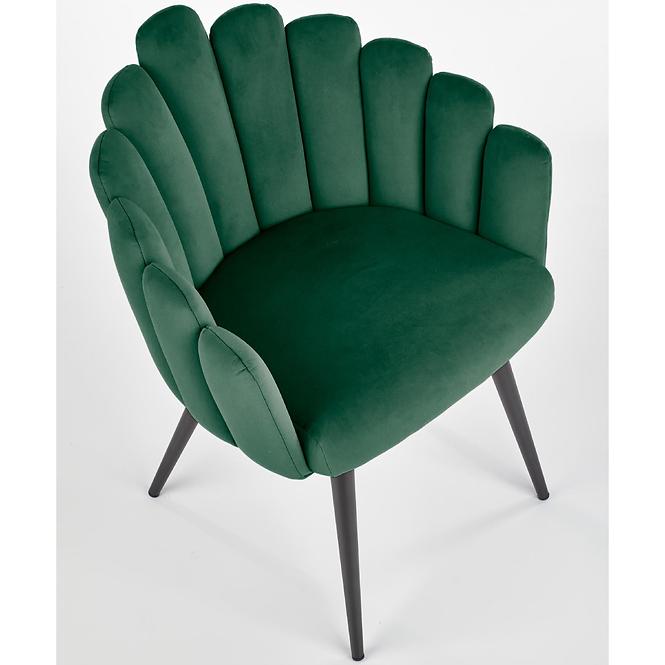Stolička K410 Velvet/Kov Tmavozelený