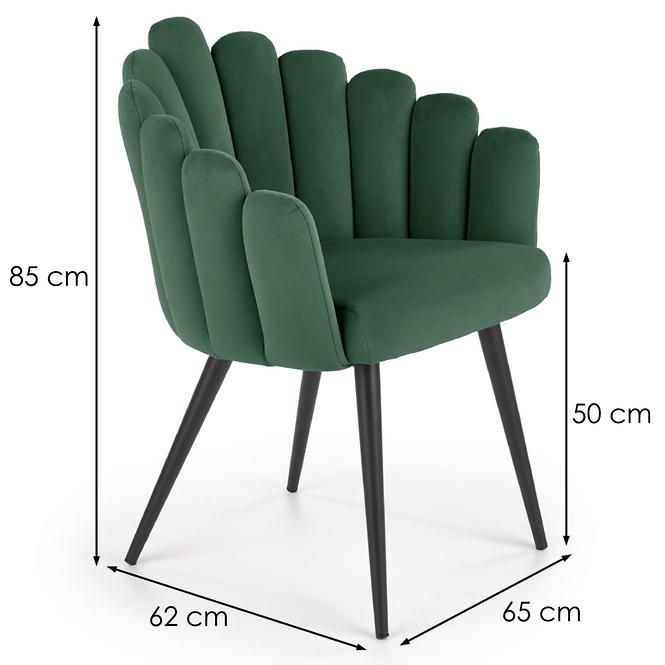 Stolička K410 Velvet/Kov Tmavozelený