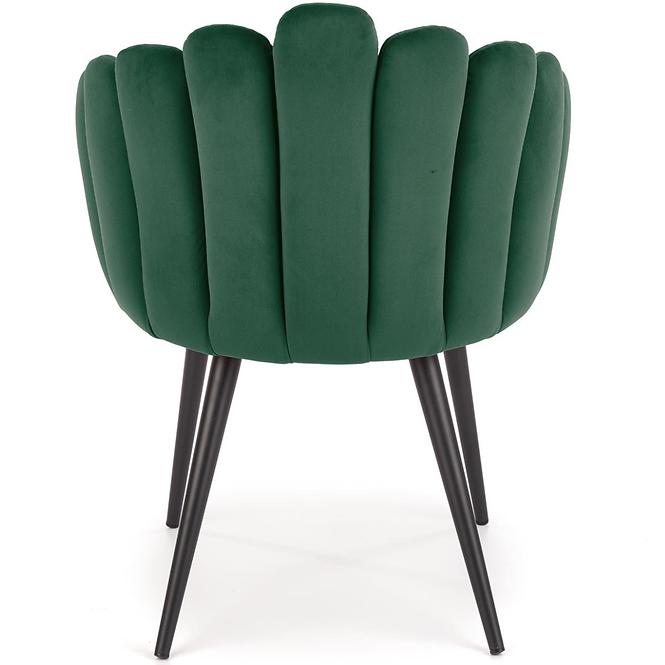 Stolička K410 Velvet/Kov Tmavozelený