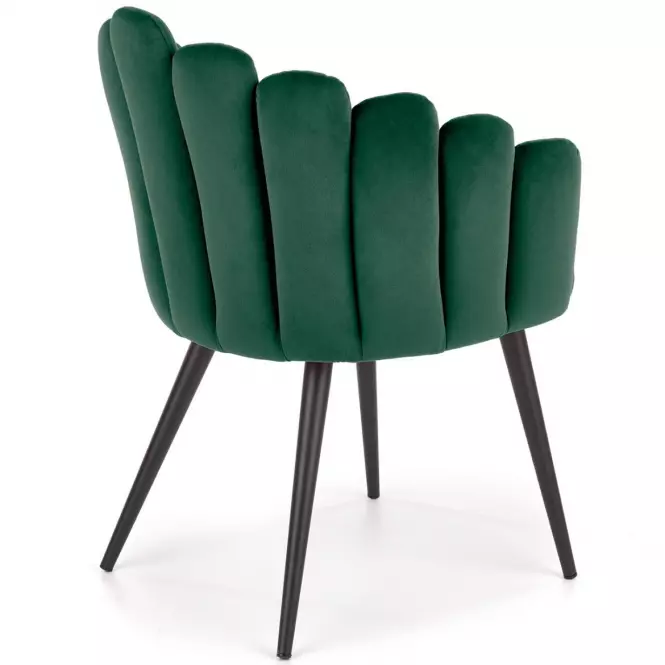 Stolička K410 Velvet/Kov Tmavozelený