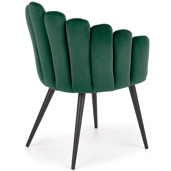 Stolička K410 Velvet/Kov Tmavozelený