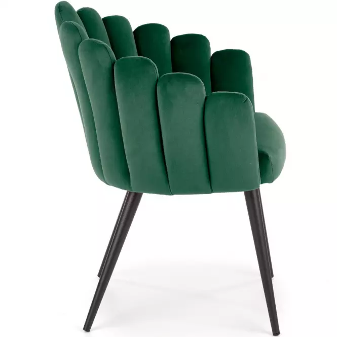 Stolička K410 Velvet/Kov Tmavozelený
