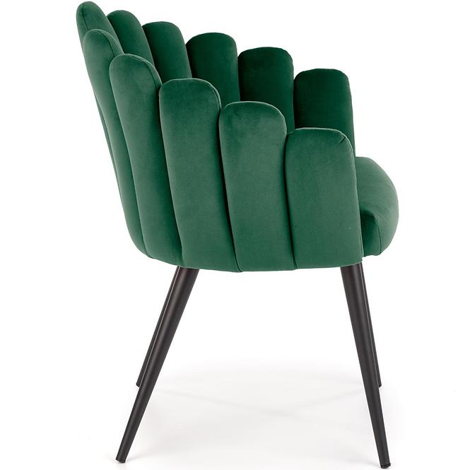 Stolička K410 Velvet/Kov Tmavozelený