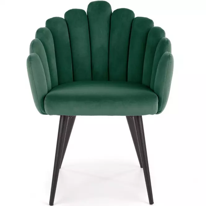 Stolička K410 Velvet/Kov Tmavozelený