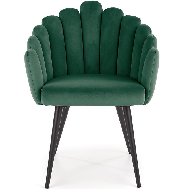 Stolička K410 Velvet/Kov Tmavozelený