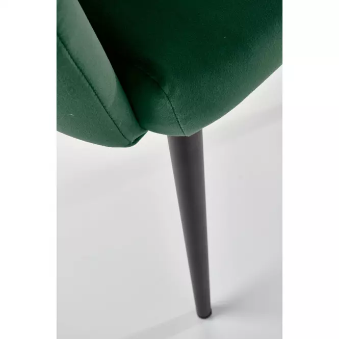 Stolička K410 Velvet/Kov Tmavozelený