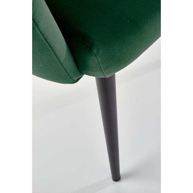 Stolička K410 Velvet/Kov Tmavozelený