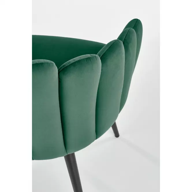Stolička K410 Velvet/Kov Tmavozelený