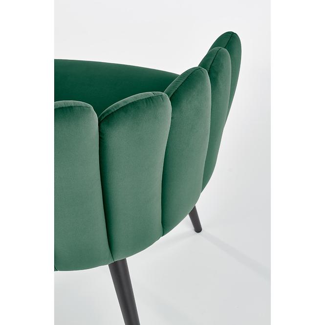 Stolička K410 Velvet/Kov Tmavozelený