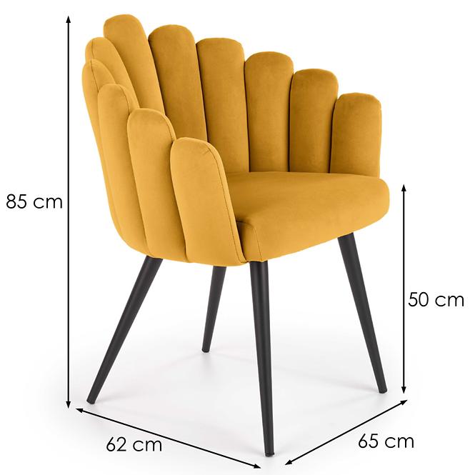 Stolička K410 Velvet/Kov Horčica