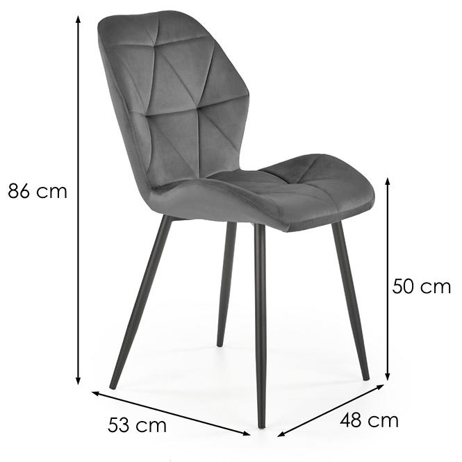 Stolička K453 Velvet/Kov Šedá