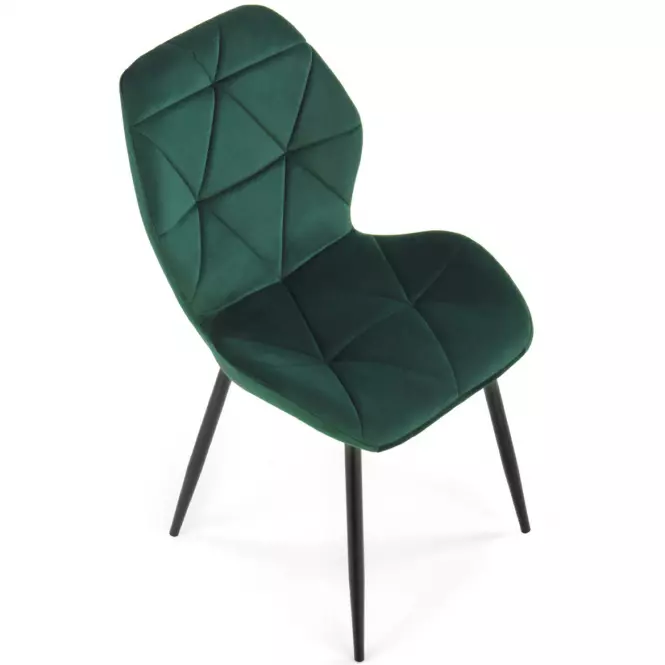 Stolička K453 Velvet/Kov Tmavozelený