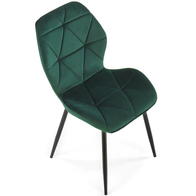 Stolička K453 Velvet/Kov Tmavozelený