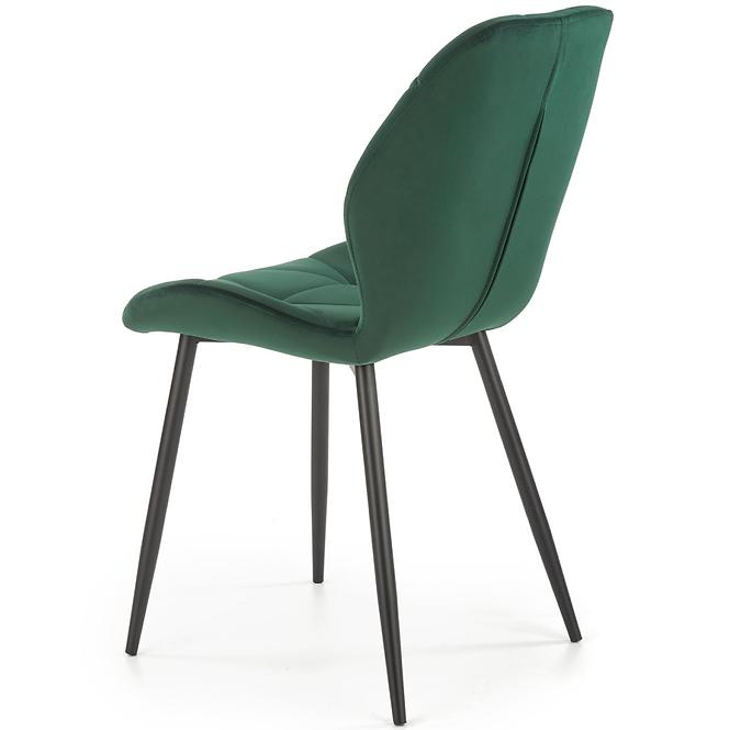 Stolička K453 Velvet/Kov Tmavozelený