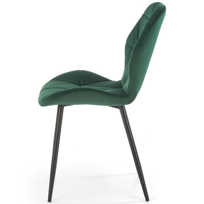 Stolička K453 Velvet/Kov Tmavozelený