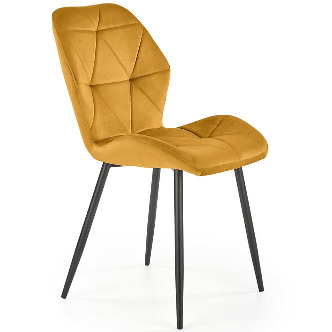 Stolička K453 Velvet/Kov horčicová