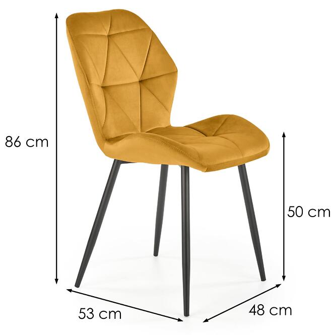 Stolička K453 Velvet/Kov horčicová,2