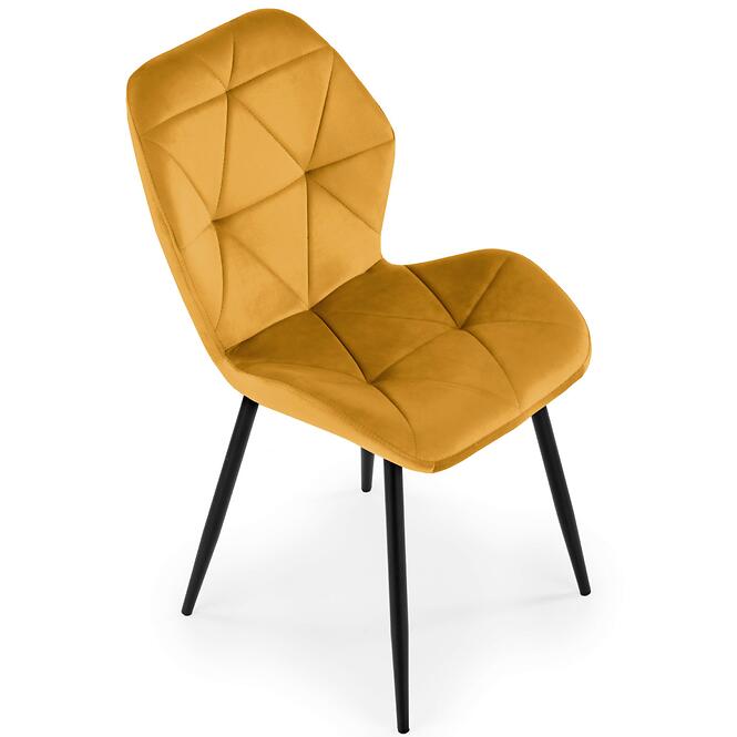 Stolička K453 Velvet/Kov horčicová,3