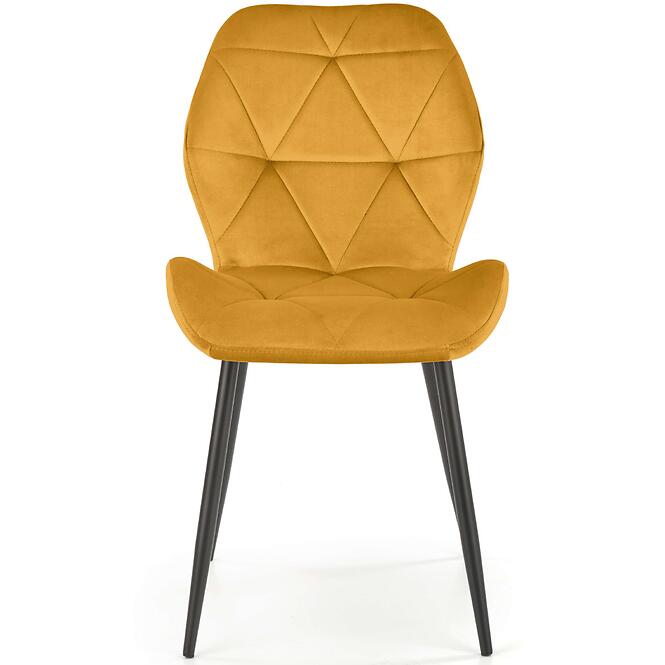 Stolička K453 Velvet/Kov horčicová,4