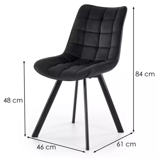 Stolička K332 Velvet/Kov čierna