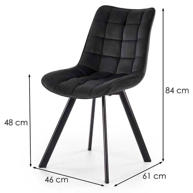 Stolička K332 Velvet/Kov čierna