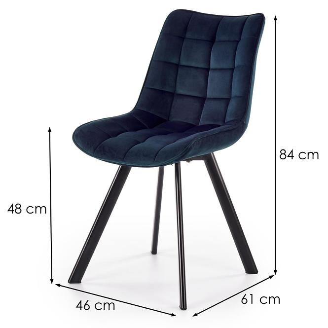 Stolička K332 Velvet/Kov Granátowy