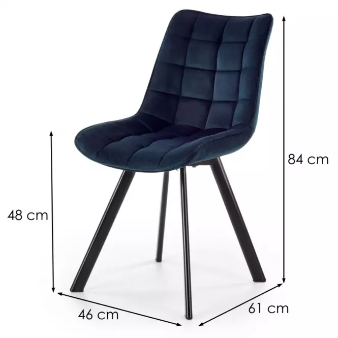 Stolička K332 Velvet/Kov Granátowy,2