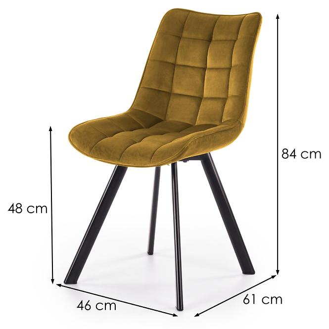 Stolička K332 Velvet/Kov žltá