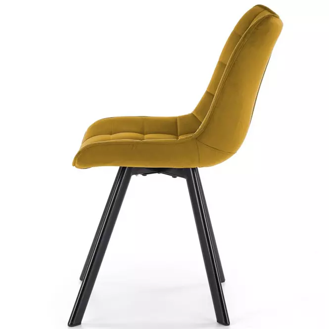 Stolička K332 Velvet/Kov žltá