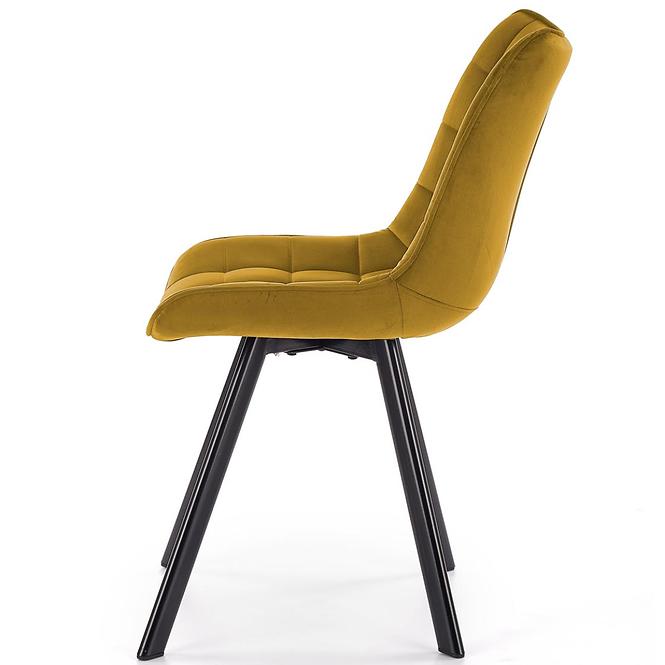 Stolička K332 Velvet/Kov žltá