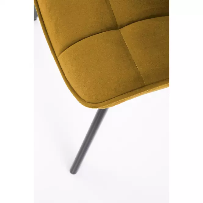 Stolička K332 Velvet/Kov žltá
