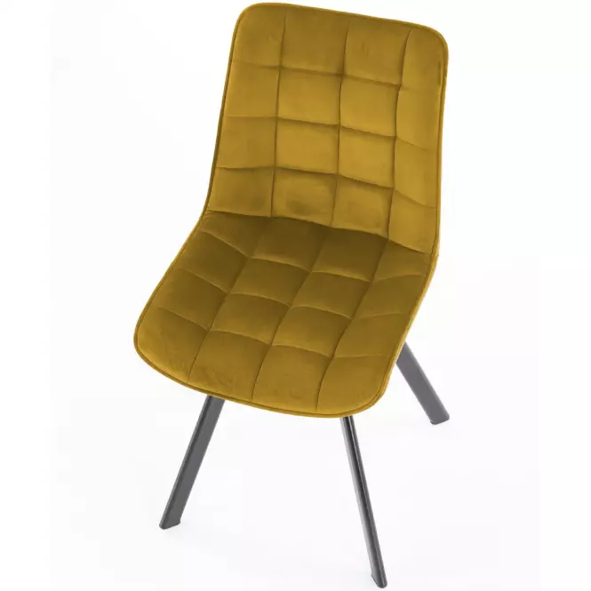 Stolička K332 Velvet/Kov žltá