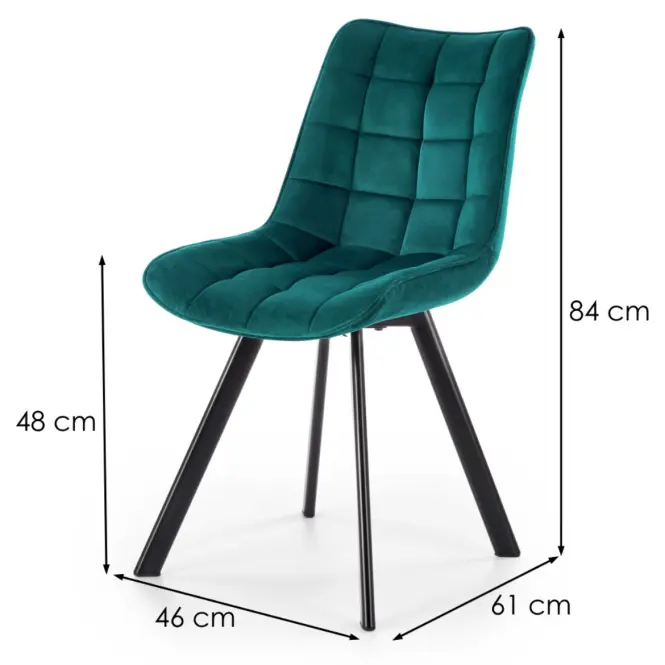 Stolička K332 Velvet/Kov tyrkysová,2