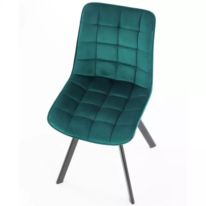 Stolička K332 Velvet/Kov tyrkysová