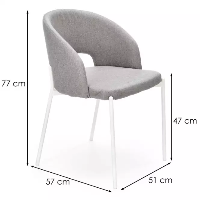 Stolička K486 Tkanina/Kov Šedá