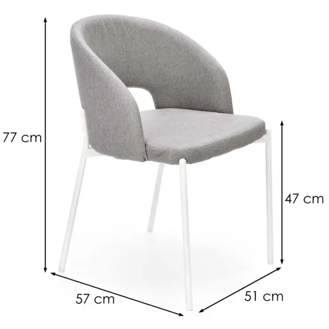 Stolička K486 Tkanina/Kov Šedá,2