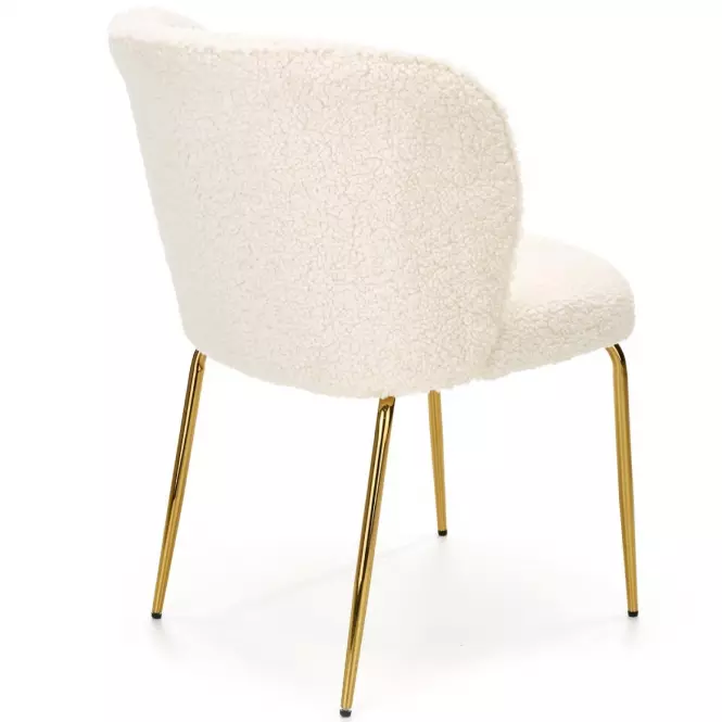 Stolička K474 Boucle/Chrome Krém/Zlatý