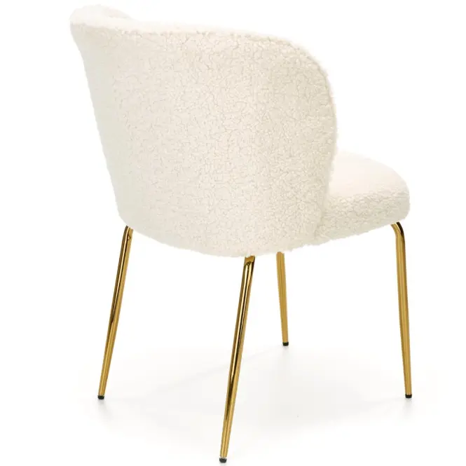 Stolička K474 Boucle/Chrome Krém/Zlatý,12