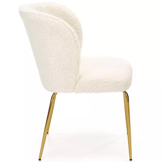 Stolička K474 Boucle/Chrome Krém/Zlatý