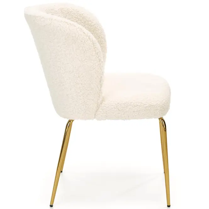 Stolička K474 Boucle/Chrome Krém/Zlatý,13
