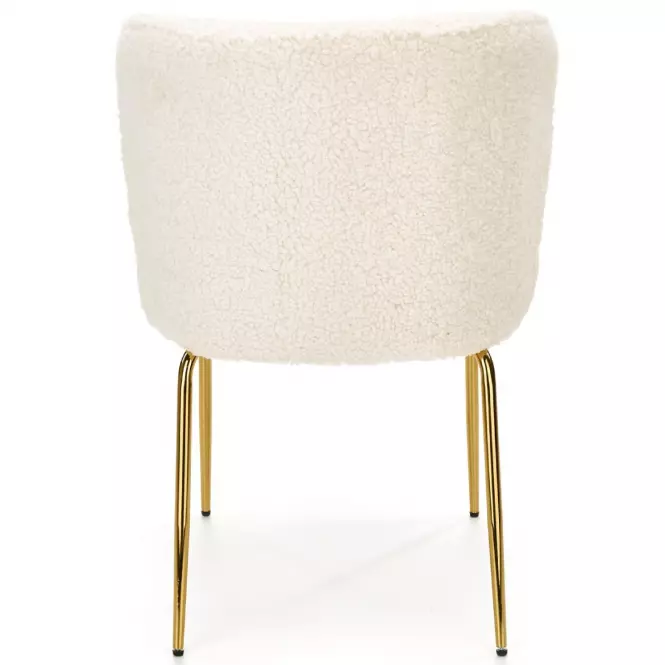 Stolička K474 Boucle/Chrome Krém/Zlatý