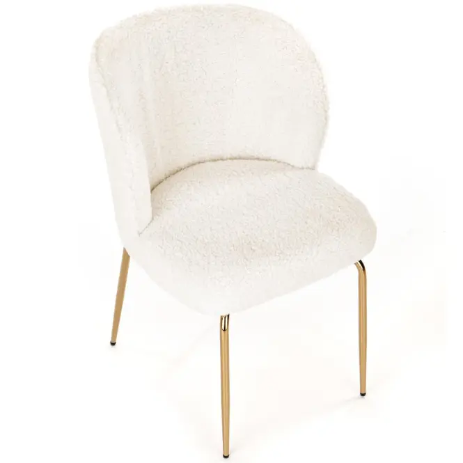 Stolička K474 Boucle/Chrome Krém/Zlatý,5