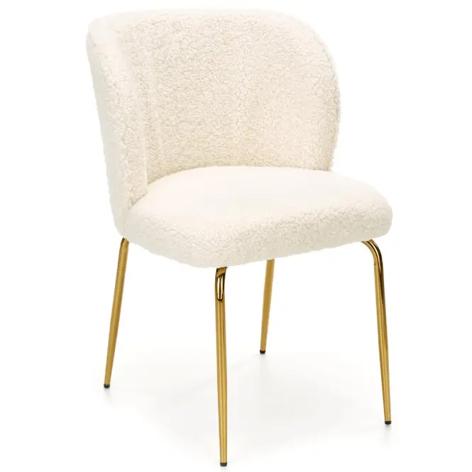 Stolička K474 Boucle/Chrome Krém/Zlatý,6