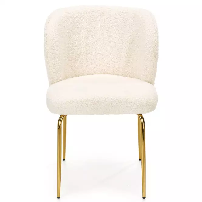 Stolička K474 Boucle/Chrome Krém/Zlatý