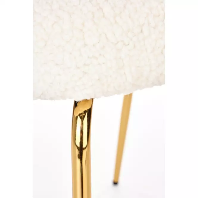 Stolička K474 Boucle/Chrome Krém/Zlatý